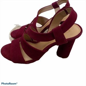 NEW Antonio Melani Layren suede sling block heel